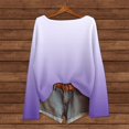 thumbnail image 3 of Oversized Sweaters for Women Long Sleeve Gradient Color Crewneck Drop Shoulder Pullover Sweater Knit Tops, 3 of 4