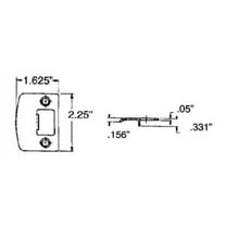 Baldwin 5510260FSTR 1.62 x 2.25 in. Polished Chrome Full Lip Strike Plate