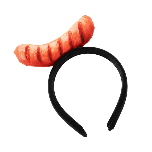 1Pcs Hot Dog Headband Funny Food Hat , Red Mini Silly Headpiece for Adult Women Cosplayers, Crazy Party Accessory for Halloween Themed Events Vendor Attire 7.7x7.9 Inch Black