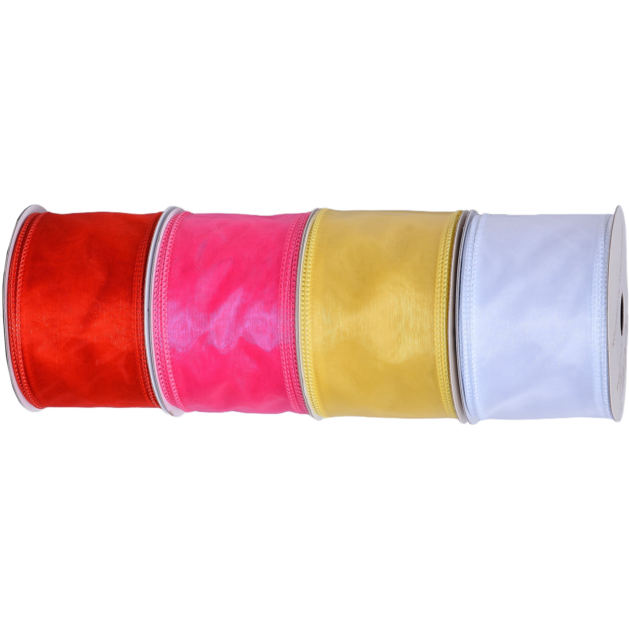 Gwen Studios 2.5" White Sheer Wire Edge Ribbon, 10 Yards