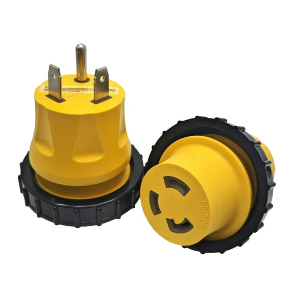 Parkworld 691692 RV Adapter 30A TT-30P Male to Shore Power 30A L5-30R Female with Locking Ring