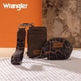 thumbnail image 3 of Wrangler Women's Western Dual Pouch Wristlet Wallet - Embroidered Boot Scroll Design with Zippered Card Holder, Leopard-Coffee, 3 of 7