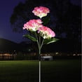 thumbnail image 2 of EIMELI Solar Stake Light 600mAh IP44 Waterproof Hydrangea Garden Stake Light with 3 Heads Auto On/Off Landscape Decor Light for Garden Lawn Patio Blue, 2 of 8