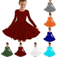 thumbnail image 2 of Qingpeng Girls Dress Long Sleeve Round Neck A Line Mid Length Skirt for Girls Kids Autumn Casual Daily Wear, 2 of 6