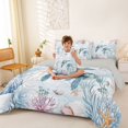 thumbnail image 3 of Erosebridal Sea Animal Turtle 7pcs Bedding Comforter Set,Ocean Coral Starfish Queen Bedding Sets For Boys Girls,Reversible, 3 of 7
