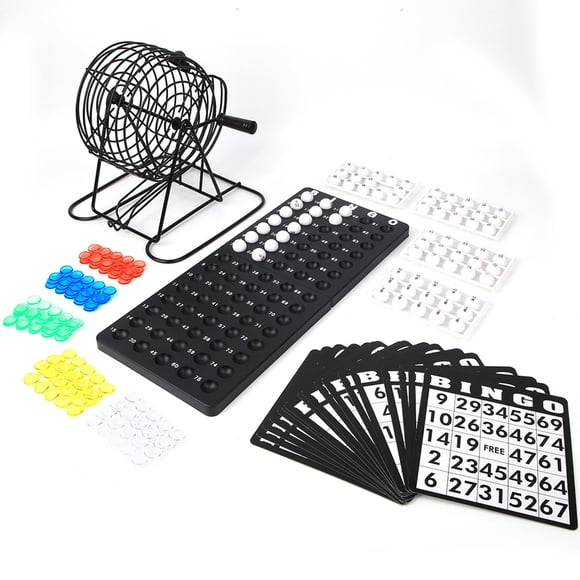 Juego de bingo con juego de vino tradicional, bola de la suerte, máquina de lotería para fiestas, entretenimiento familiar y grupal