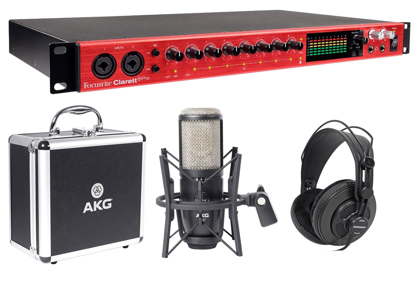 Focusrite CLARETT 8PRE Thunderbolt Audio/Midi Interface+AKG Mic