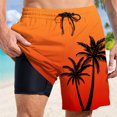 thumbnail image 4 of Swim Trunk For Mens Gradient Beach Vacation Quick Dry Bathing Suit Swimming Board Shorts Mesh Lining Orange M, 4 of 4