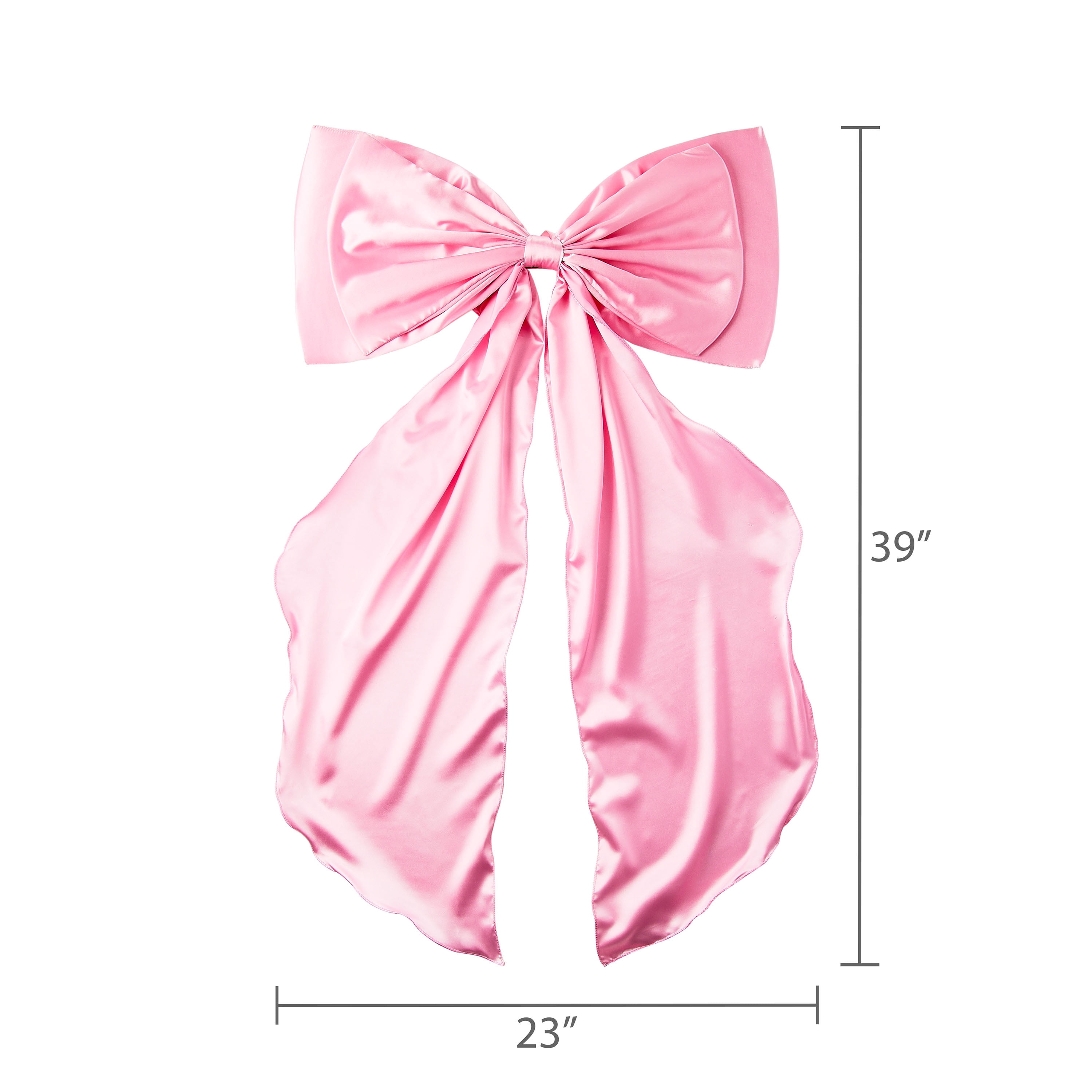 Fabric Satin Bow Christmas Tree Topper, Pink, 34.5", by Holiday Time