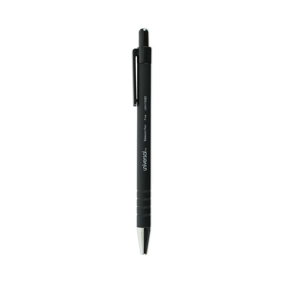 Universal UNV15520 0.7 mm Fine Retractable Ballpoint Pen - Black (1 Dozen)