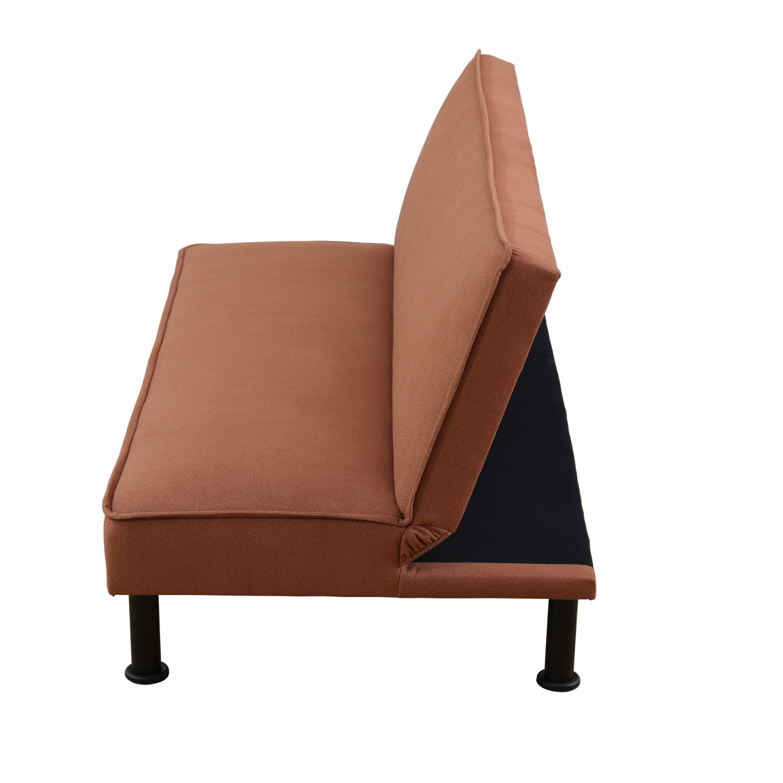 Convertible Sofa Couch Futon Bed Fannel Sleeper Sofa, Adjustable Futon Couch, Loveseat for Living Room,Light Brown