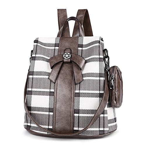 Mochila-Cartera Mujer ZOCAI Moda Mochilas Cuero PU Bolsa Hombro Antirrobo Bolso Mano Caqui