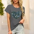 thumbnail image 2 of Tnhcen Women's Summer Casual Loose Fit Flower Print Round Neck Basic Tops - Cotton Blend Plus Size S-2XL Breathable Summer Shirts, 2 of 6