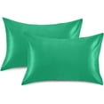 thumbnail image 2 of GZHJMY Solid Color Satin Pillowcase, Soft Breathable Silk Pillow Case with Envelope Closure for Hair and Skin, Queen Size 30 x 20 Inch Home Decor, 2 of 7