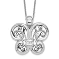 thumbnail image 6 of Sterling Silver Antiqued CZ Angel of Courage 18in Necklace and Pendant, 6 of 7