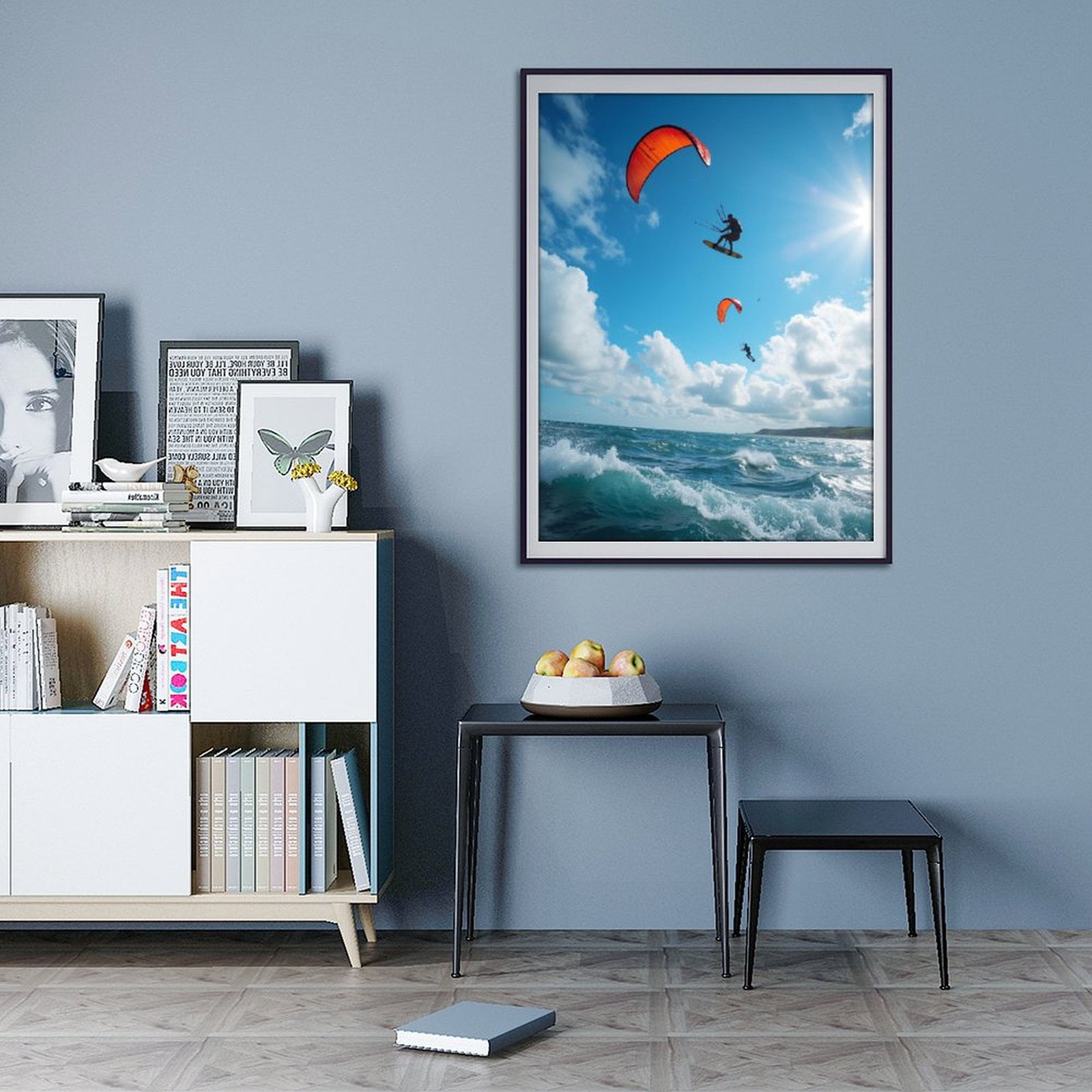 Diamond Art Kits for Adults - 5d Kite Surfing Adventure Blue Sky Diamond Painting for Adults, Diamond Art for Adults Beginners, Diamond Painting Kits for Adults for Home Wall Decor