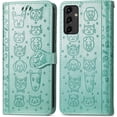 thumbnail image 3 of for Samsung Galaxy A14 5G Case PU Leather Flip Wallet, Cat Dog Cartoon Cute Style with ID Card Holder Phone Cover Case for Samsung Galaxy A14 5G MG Green, 3 of 12
