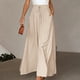 thumbnail image 3 of Falda Pantalones de pierna ancha para mujer Pantalones de cintura elástica de moda Pantalones femeninos simples (Beige XL) Kuymtek Beige T XL para Mujer, 3 of 5