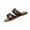 Brown, variant on Womens Sandals Comfortable Wide Leather Crisscross Summer Square Toe Adjustment Strap Flat Slide Sandals Dark Blue 6
