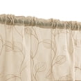 thumbnail image 6 of Curtainking Kitchen 26x36 inch Leaf Embroidered Sheer Curtains Farmhouse Small Window Curtains Cafe Curtains Beige, 2 Panels, 6 of 7