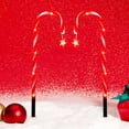 thumbnail image 3 of Set of 10 Christmas Candy Cane LED Pathway Lights with Remote Control, Plug-In, 3 of 8