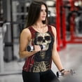 thumbnail image 6 of Gukieu Gothic Skull With Roses Print Women's Quick-drying Fitness Vest, Round Neck Sleeveless Fitness T-shirt, Suitable for Yoga, Sports-XX-Large, 6 of 7