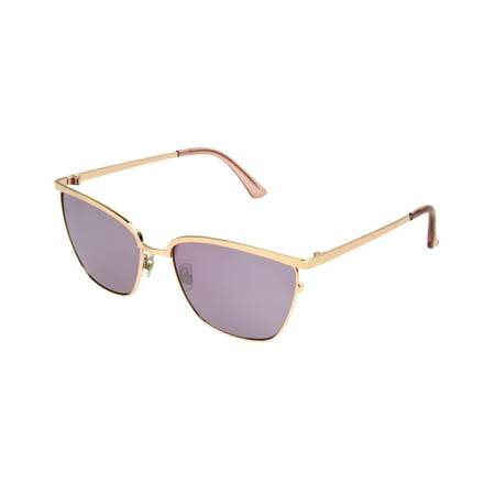 Foster Grant Women's Rose Gold Mirrored Cat-Eye Sunglasses L03