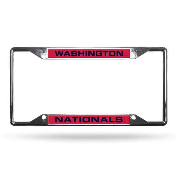 Washington Baseball Nationals All Corner EZ View Chrome Metal Laser Cut License Plate Frame