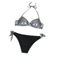 thumbnail image 1 of Traje de baño con sujetador acolchado de playa de color sólido de dos piezas de bikini dividido cómodo para mujer OAVQHLG3B Store  lin121212, 1 of 3