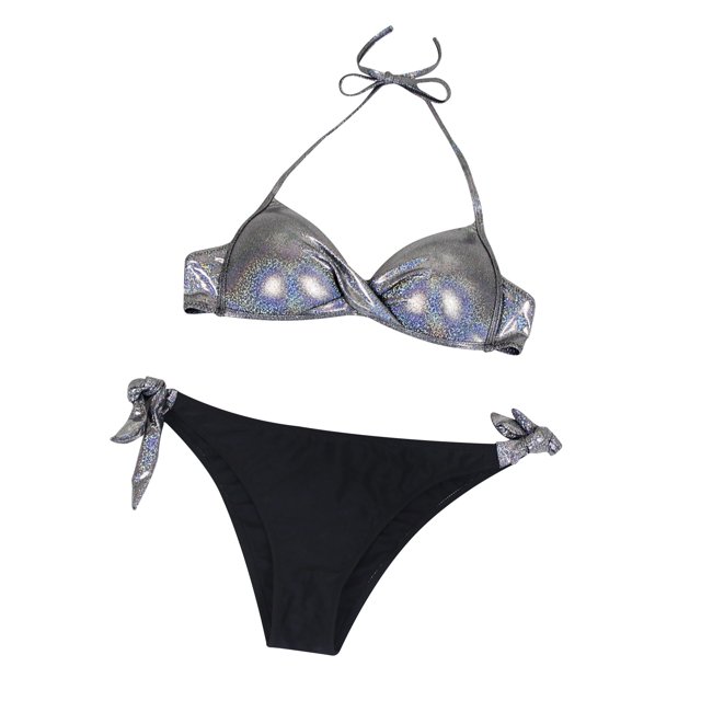 Traje de Baño Con Sujetador Acolchado de Playa de Color Sólido de Dos Piezas de Bikini Dividido Para Mujer Odeerbi ODB117632