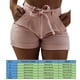 thumbnail image 2 of Pantalones cortos de mezclilla para mujer Pantalones cortos ajustados Pantalones calientes de cintura alta Elástico lavado, rosa, S Monstrate AP1049-13B, 2 of 7