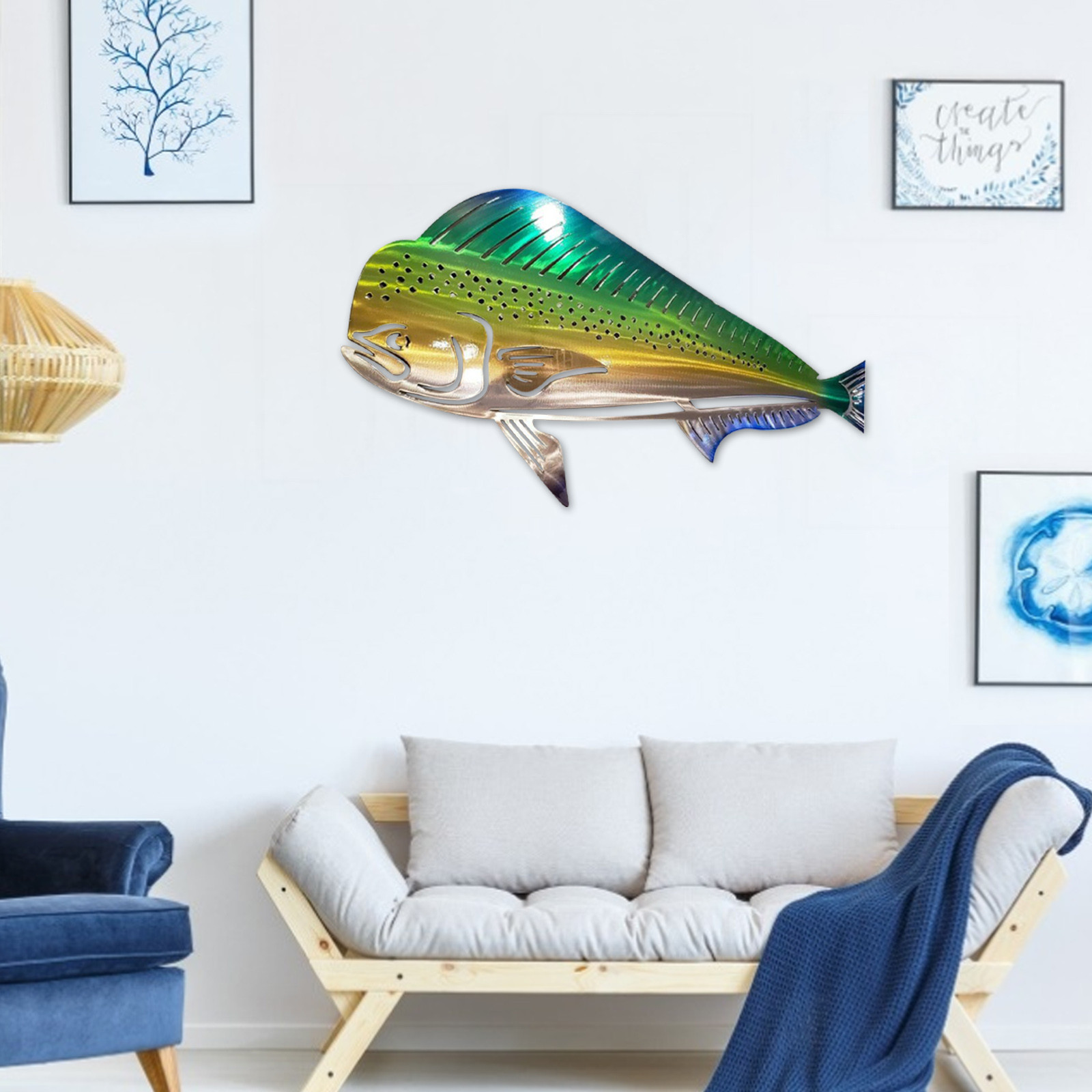 Mnycxen Shark Metal Wall Art Decor, Shark Metal Art Wall Hanging