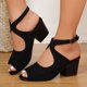 thumbnail image 1 of WILLBEST Sandalias Dama Mujer Zapatos Casuales Cómodos Sandalias De Tacón De Cuña Con Flores Huecas Y Punta Abierta, 1 of 9