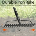 thumbnail image 2 of OLIYNEDY Thatch Rake for Lawns, 63" Heavy Duty Metal Garden Rake，17 Prongs Bow Rake for Leveling lawn Loosening Soil Gathering Leaf, 2 of 6
