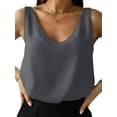 thumbnail image 3 of Womens Silk Satin Tank Tops Casual Sleeveless V Neck Camisole Blouses Summer Vest Basic Shirt, 3 of 5