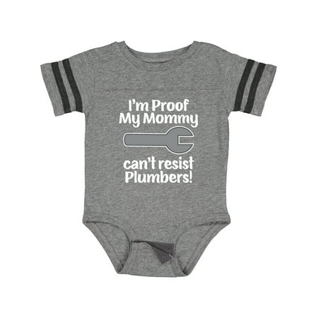 

Inktastic Proof Mommy Cant Resist Plumber Dad Gift Baby Boy or Baby Girl Bodysuit
