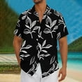 thumbnail image 2 of ZRGHAOYLQ Mens Button Down Hawaiian Shirts Short Sleeve Casual Tropical Floral Shirt Trendy Beach Holiday Shirts Plus Size Lapel Collar Tshirts, 2 of 6