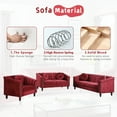 thumbnail image 3 of Aukfa Sofa Chair, Velvet Accent Chair with Pillow for Living Room, Red, 3 of 5