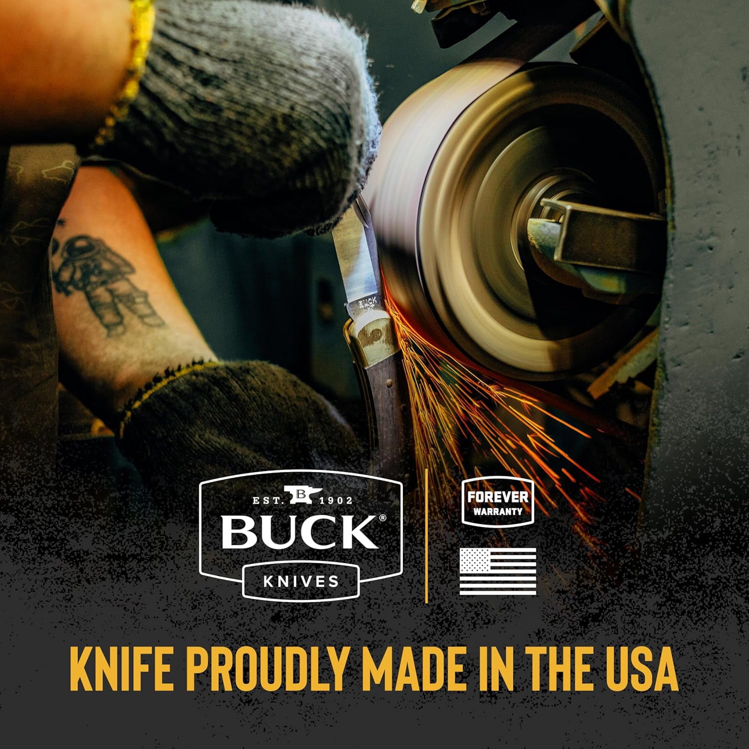 Buck Knives 102 Woodsman Hunting Knife, 4" Fixed Blade, Phenolic Handle, 2.6 oz