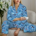thumbnail image 6 of Sikiie Blue Fish Women's Long-Sleeve Shirt and Full-Length Bottom Pajama Set (s-xxl)-Small, 6 of 7