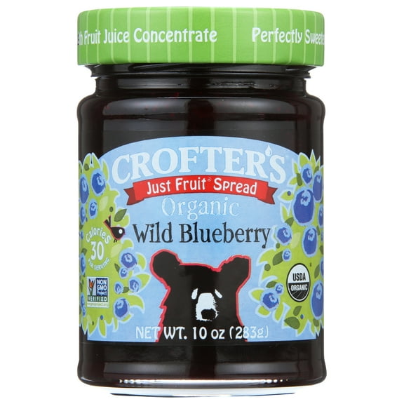 Crofters Fruit Spread Organic Just Fruit Wild Blueberry, 10 oz Pack Of 6