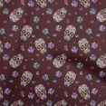 thumbnail image 1 of oneOone Silk Tabby Brown Fabric Skull Sewing Fabric By The Yard Printed Diy Clothing Sewing Supplies 42 Inch Wide-aA, 1 of 5