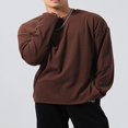 thumbnail image 2 of Hauts à Col Rond Coupe Ample pour Hommes Couleur Unie pour Printemps, 2 of 6