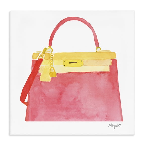 Stupell Industries Glam Elegant Coral Handbag Canvas Art, 17 x 17, by Hillary Holt