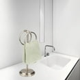 thumbnail image 2 of J&V TEXTILES Steel Towel Rack Holder Stand with 2 Hanging Rings for Bathroom Vanity Countertops - Space Saving Hand Towel Holder Brushed Satin Nickel, 2 of 4