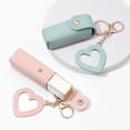 thumbnail image 7 of KAQISIMILA  4 PACK PU Leather Potable Chapstick Holder Key Chain Bulk with Mirror, Lipstick Keychain, Lip Balm Organizer Holder Lipstick Travel Makeup Storage Case for Women Girls (Style 1), 7 of 7
