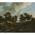 thumbnail image 2 of Jacob van Ruisdael 22x20 Gold Ornate Framed and Double Matted Museum Art Print Titled - Wooded and Hilly Landscape (1660s), 2 of 4
