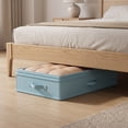 thumbnail image 5 of Extra Large Under Bed Storage Bag, Flat Foldable Container for Down Jackets and Quilts, High Capacity Clothes Organizer for Seasonal Storage, Blue, 5 of 5