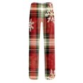 thumbnail image 6 of Women's Christmas Printed Plush Casual Pants with Drawstring Elastic Waist, Long Trousers for Home and Casual Wear, Comfortable Design,Multicolor,M, 6 of 6