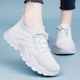 thumbnail image 2 of Tennis Shoes Women Mesh Platform Sneakers Fashion Lightweight Slip on Walking Shoes Thick Soft Sole Athletic Workout Gym Shoes White Size 9.5, 2 of 5